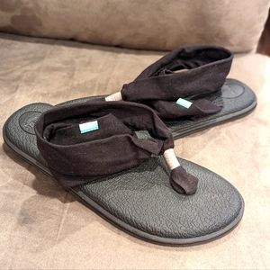 Sanuk Yoga Sling Sandals Black Size 8